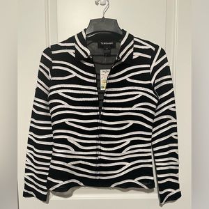 T&W Designs size Small ribbon jacket black mesh/white ribbon